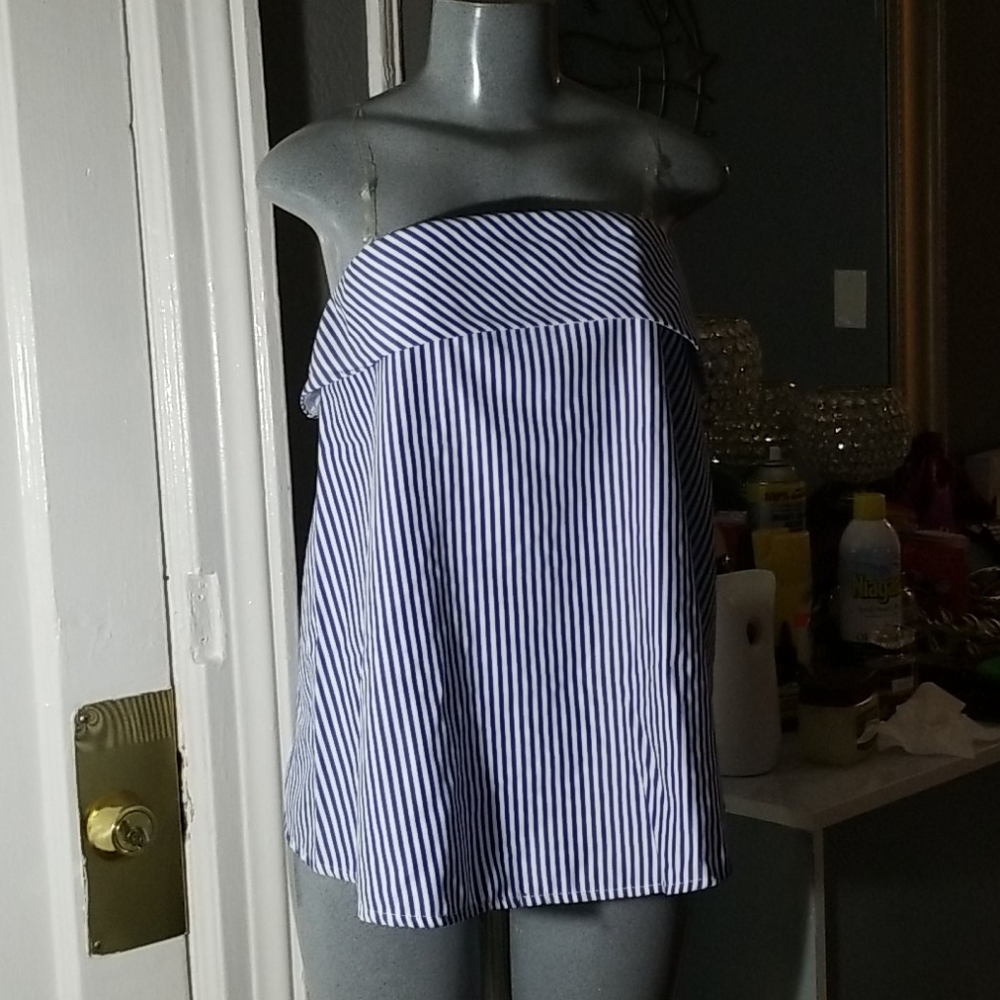 Striped bandeau top..size small..zipper in back